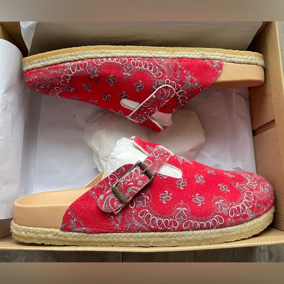 NEW 44/45 11/12 US Yuketen SAL 1 Red bandana suede leather sandals Crepe - Picture 6 of 16